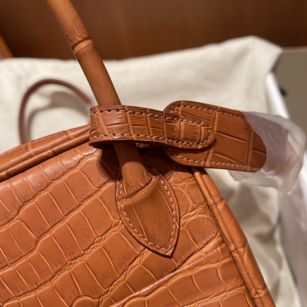 에르메스 린디백26 골드브라운 금장 악어가죽